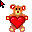 teddy bear heart cursor