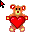 Teddy bear heart cursor