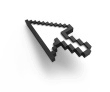 A 3D representation of the standard arrow cursor