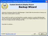 MSN Emoticons and Display Pics Backup Wizard
