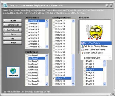 Steal MSN Emoticons and Display Pictures