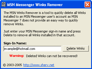 Free MSN Winks Remover