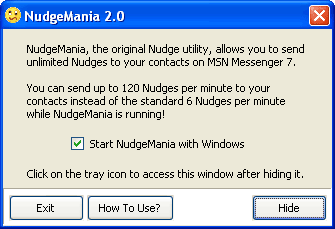 NudgeMania: Send Unlimited MSN Nudges