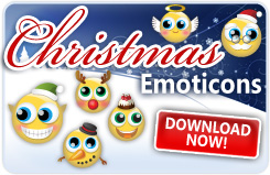 Download the Christmas emoticons for MSN