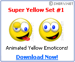 Super Yellow Animated MSN Emoticons Pack 1