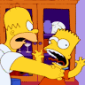 Animation of Homer Simpson choking Bart