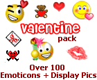 Valentine and Love MSN emoticons, Display Pictures and Icons
