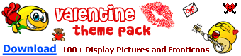Valentine Emoticons, Display Pictures - Smileys for Valentine's Day!